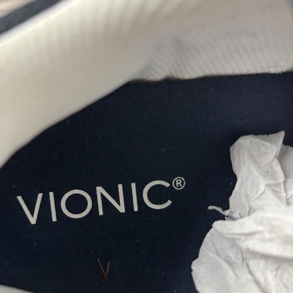 Vionic, Men’s Leather Walking Shoes/Sneakers, White Blue, Size 12W Velcro Straps - Picture 6 of 9